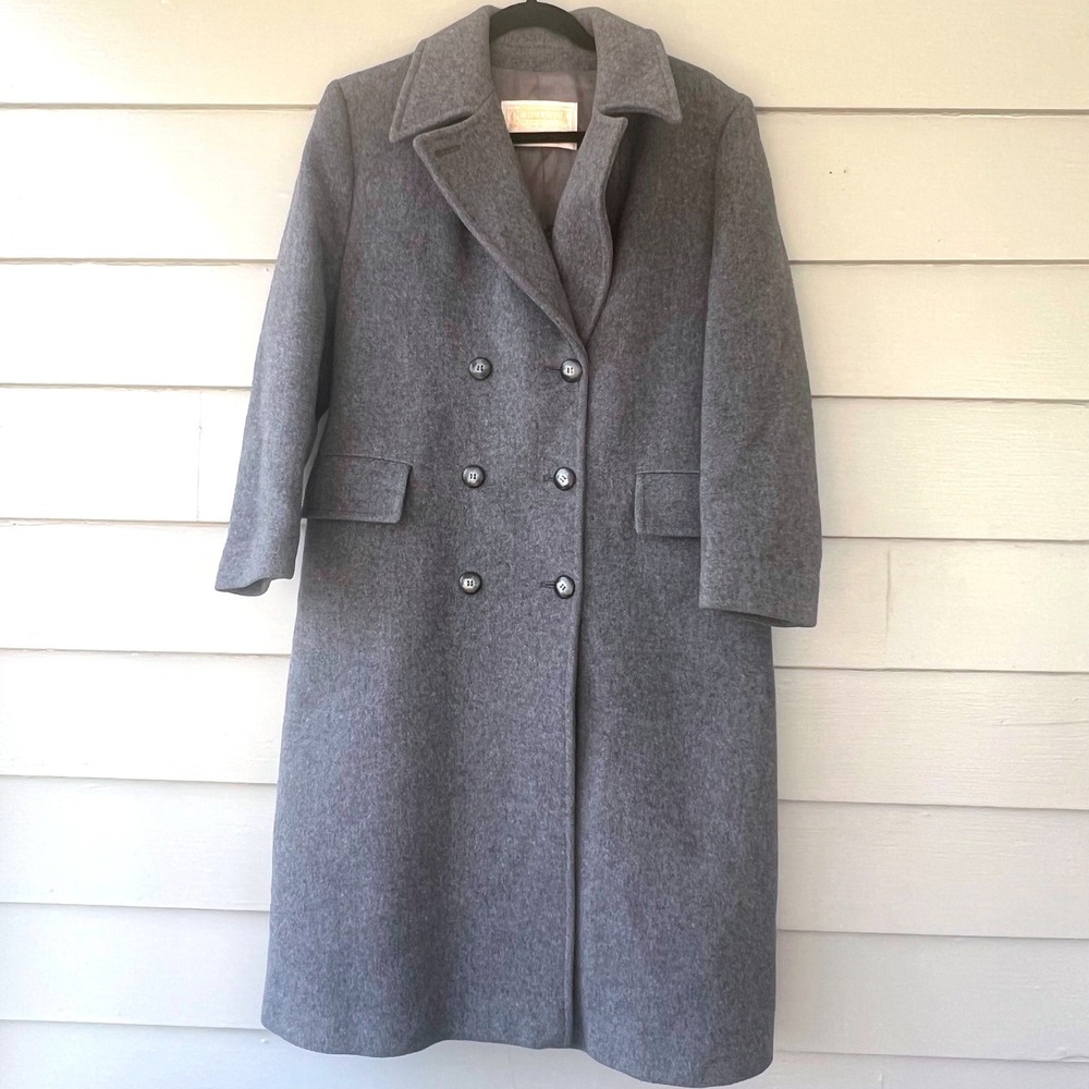 Pendleton Vintage Wool Double Breasted Peacoat Grey USA Size 6 Women Classic
